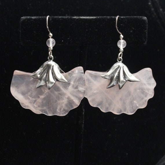 Rose Quartz Gypsy Blossom Sterling Silver Earring… - image 4