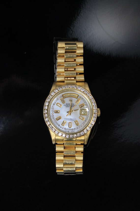 Rolex president online gold diamond