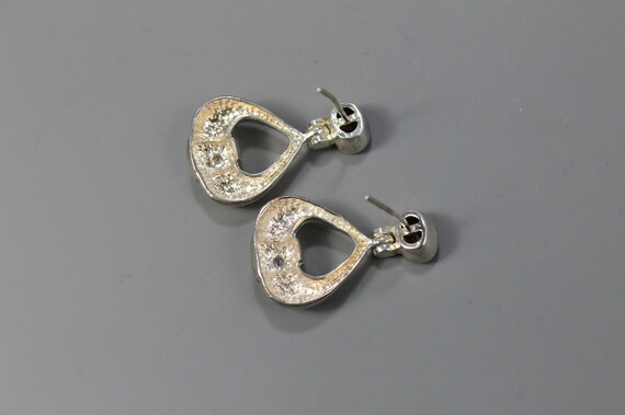 Garnet Silver Drop Earrings - image 2