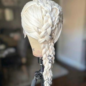 Rhaenyra Targaryen Wig: Platinum Blonde Braided Lace Front Cosplay