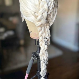 Rhaenyra Targaryen inspired wig House of the Dragon season 2 episode 7 lace front platinum blonde braided cosplay wig