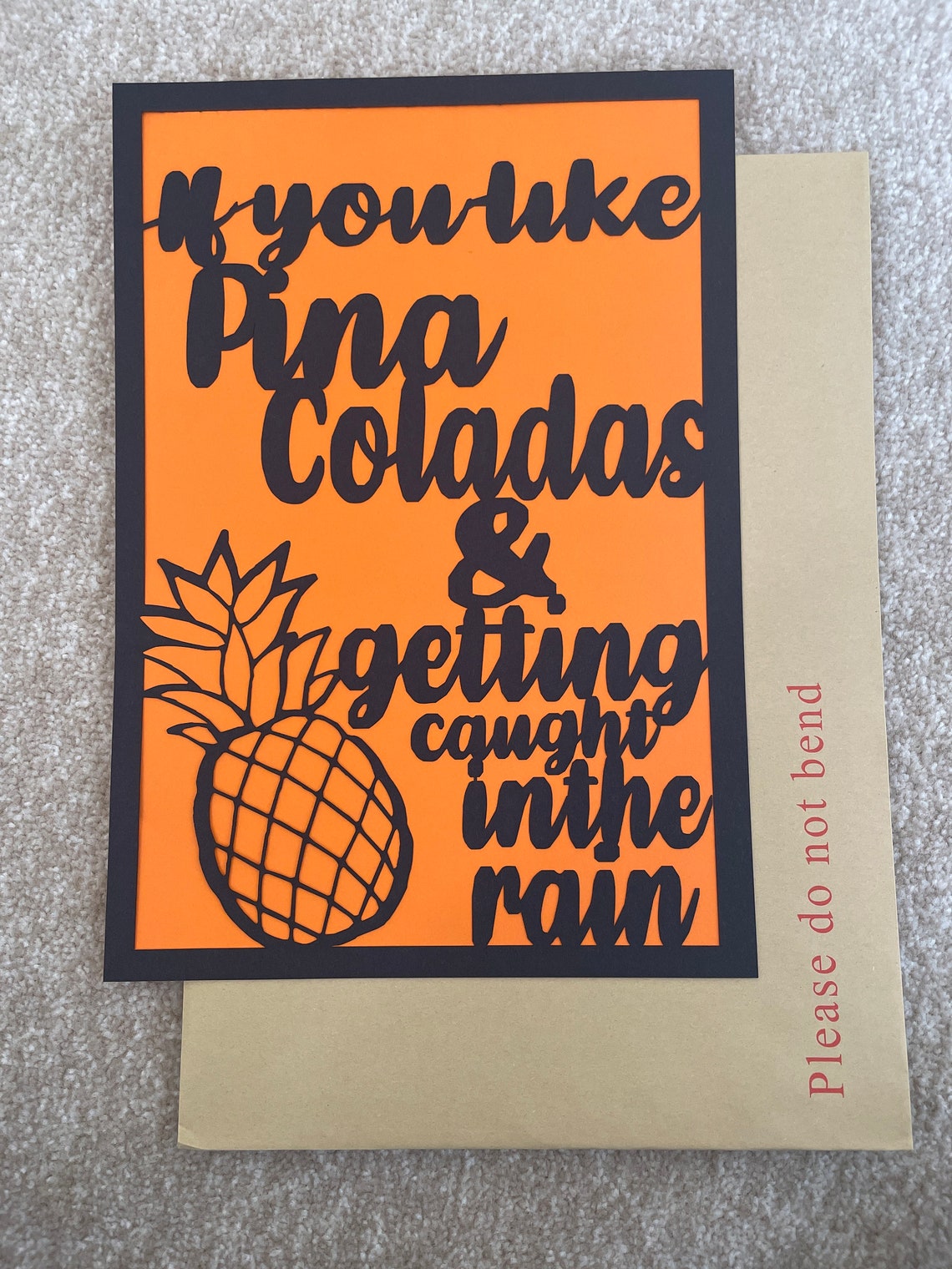 Laser Cut Lyrics Escape The Piña Colada Song Etsy