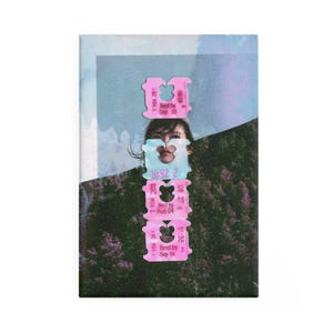 Surreal Collage Art Magnet – Vintage-Inspired Mixed Media, Unique Fridge Decor, Dreamy Aesthetic, Alternative Home Decor