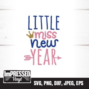 Pequeña Señorita Año Nuevo SVG- Descarga instantánea