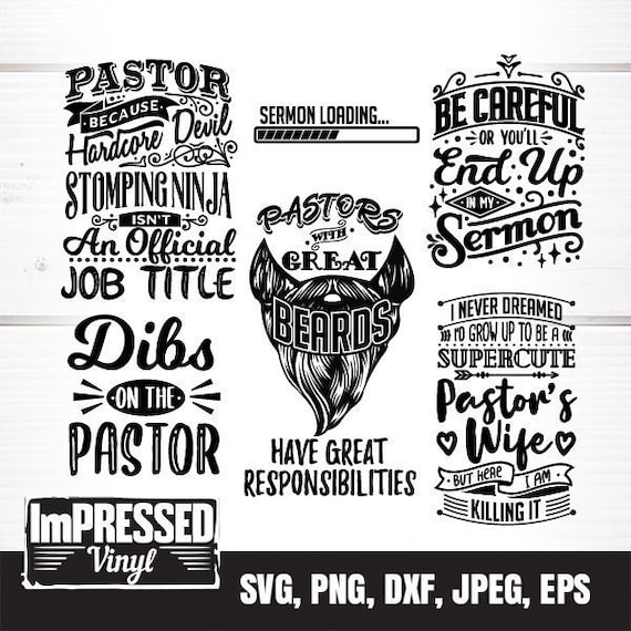 Pastor SVG Bundle 6 Designs Instant Download - Etsy