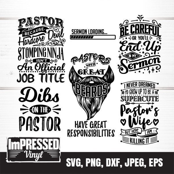 Pastor SVG Bundle (6 Designs)- Instant Download