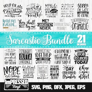 Sarcastische bundel (21 ontwerpen) SVG-bestanden - direct downloaden