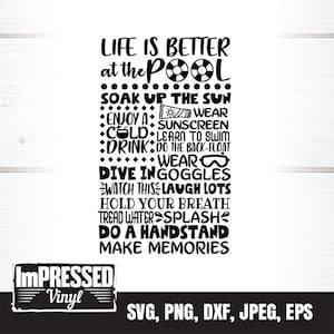 Life Is Better At The Pool SVG- Instant Download