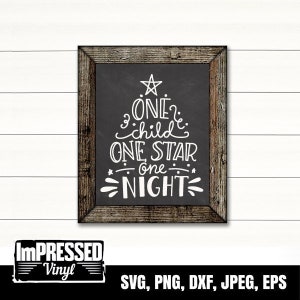 Un niño una estrella una noche SVG- Descarga instantánea