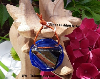 JFA-Träume aus Glas - runder Anhänger aus Glas - einzigartig - Fusing - handmade - unique, Schmuck, Schenken mit Liebe, ungewöhnlich