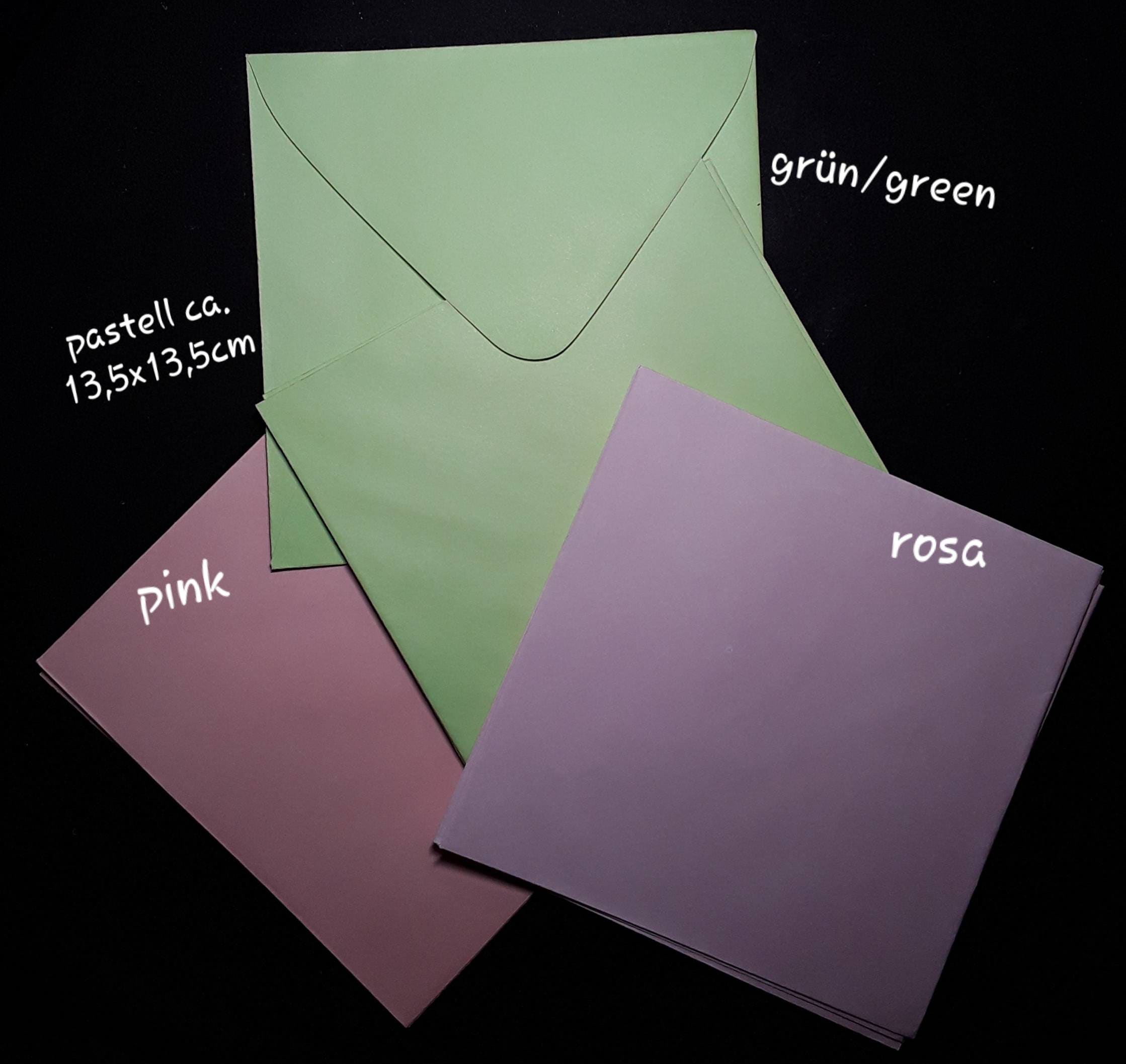25x envelopes Folding Card Square Fir Green 14x14 CM/13,5x13,5 cm 