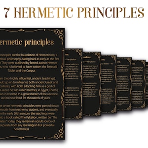 Seven Hermrtic Principles. Cheatsheet. Digital download. Printable PDF files. A4 US Latter.
