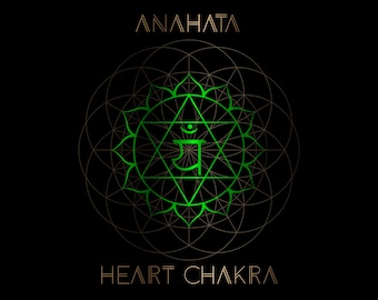 Anahata. Heart chakra. Sacred geometry design. Ai EPS SVG PNG