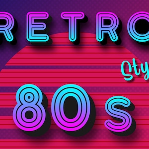 Retro font 80&#39;s style. Retro alphabet.  Commercial use.