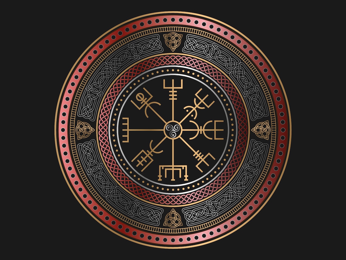 Vegvisir. Vikings Compass. Sigil. Nordic Symbol. Celtic Design. Wall ...