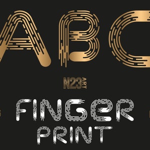 Fingerprint Alphabet Letters svg. Font svg png. Sublimation. Commercial use.