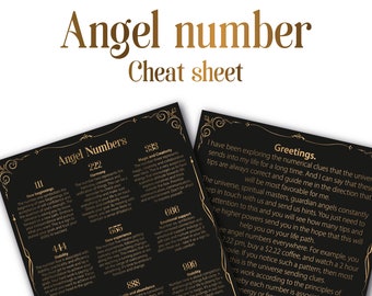 Angel Number cheatsheet + guide. Digital download for print.
