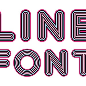 Rounded line Alphabet. Retro font. Clipart. Ai, eps, svg, png files. Sublimation. Commercial use.