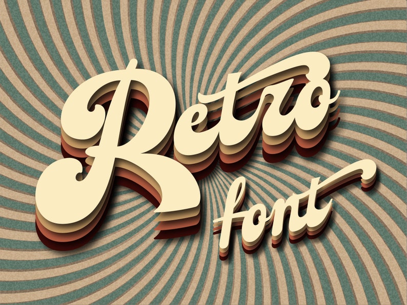 Retro Font, Vintage Font, Commercial Use. Etsy