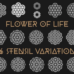 Flower of life clipart svg png stencil. Sublimation.