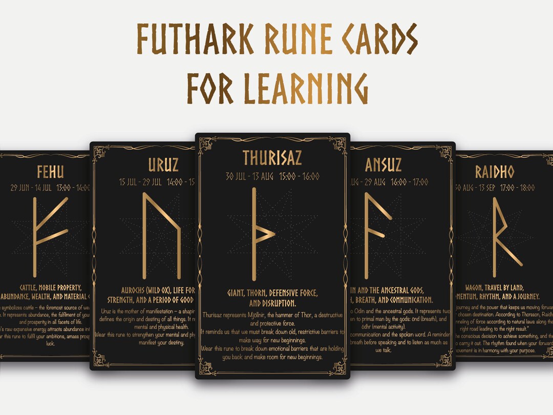 Futhark Rune Cards for Learning. for Beginners. Gold and Black Luxury Design. Ai Eps Svg Pdf Png. - Etsy futhark-rune-cards-for-learning-for-beginners-gold-and-black-luxury-design-ai-eps-svg-pdf-png-etsy