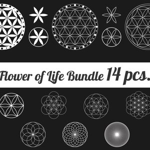 Pacote flor da vida. Semente de vida. Arquivos de clipart svg png. Sublimação.