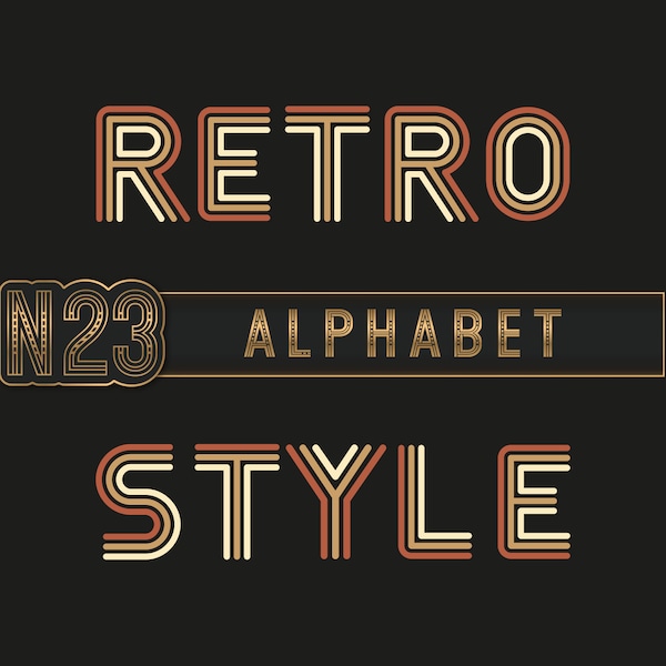 Retro Alphabet Letters SVG. Retro Font Bundle for Crafters. Commercial use.