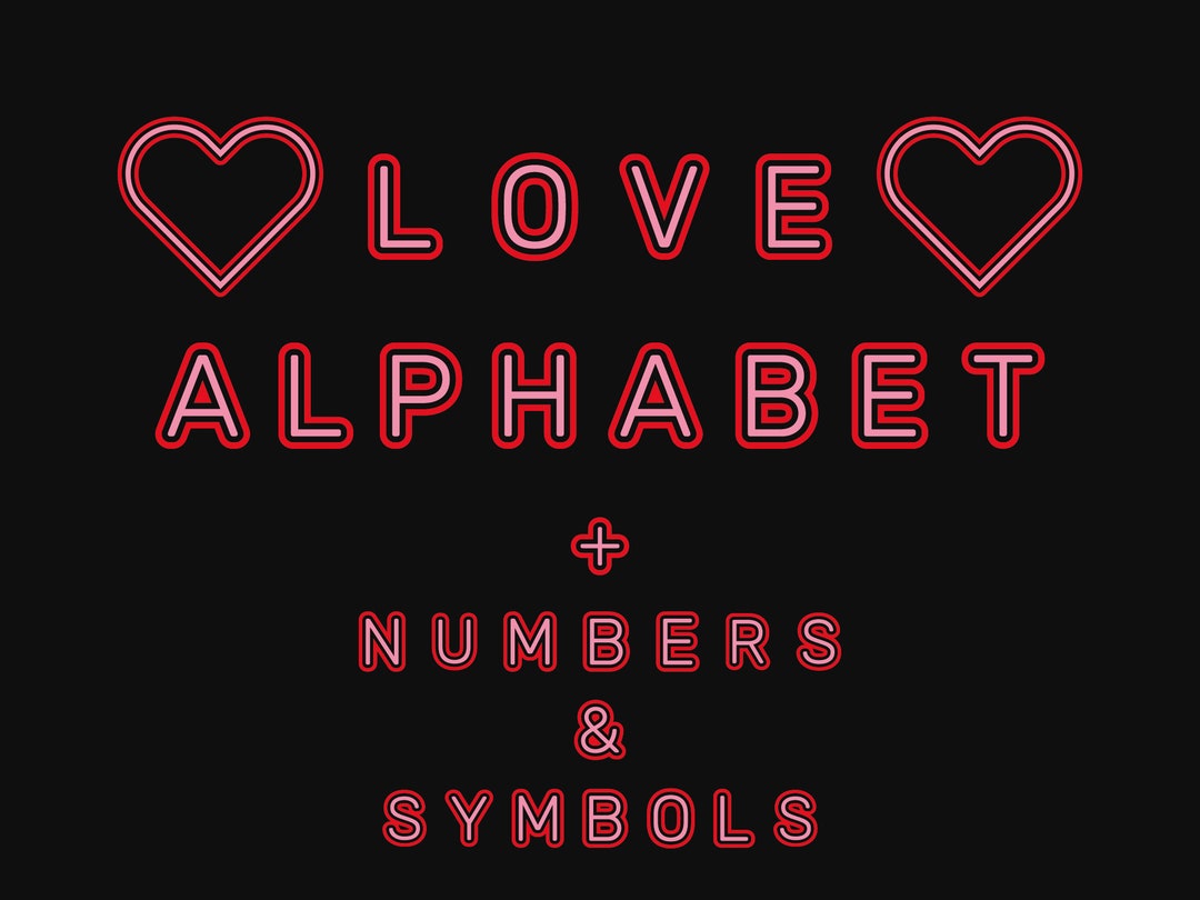 LOVE Alphabet Digital Clipart Letters. Ai Eps Svg Png - Etsy