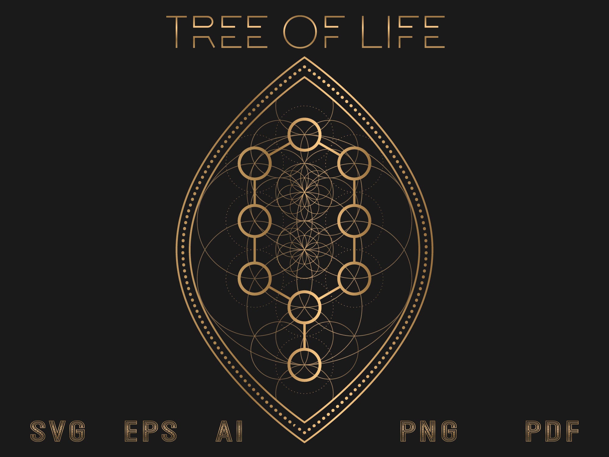 Tree of Life. Sacred Geometry Wall and Print Art. Svg Eps Ai - Etsy