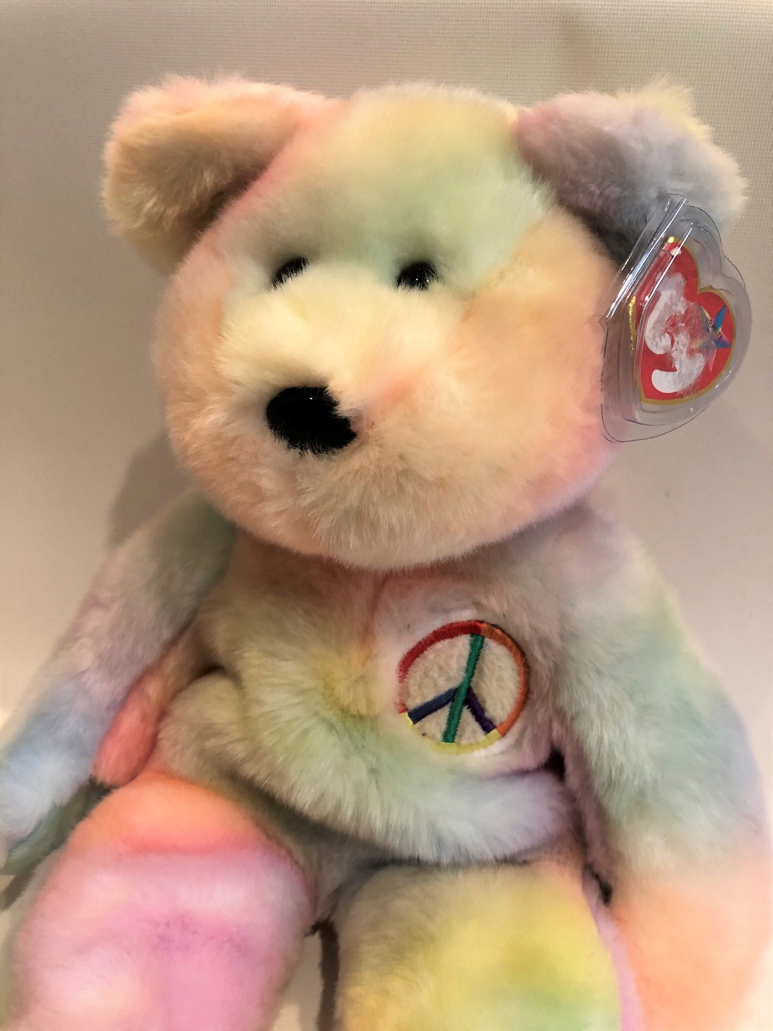RARE Beanie Baby 13 PEACE Bear with Tag Etsy