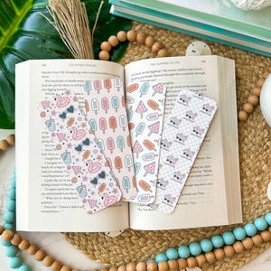 Summer Bookmark Set or Single | Cute Popsicle & Flamingo Bookmarks | Matte Laminated Bookmarks | Fun Summer Reading Gift for Her