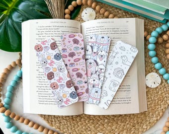 Cute Puppy Bookmarks Set of 4 or Single | Dog Lover Gift | Matte Laminated Dog Bookmarks | Dog Lover Stationery | Bookish Gift for Readers