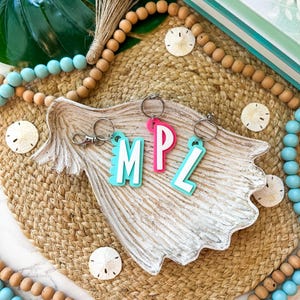 Personalized Initial Keychain | Acrylic Keychain with Double Layer Letter | Back to School Accessory | Teacher Gift | Custom Initial Bag Tag