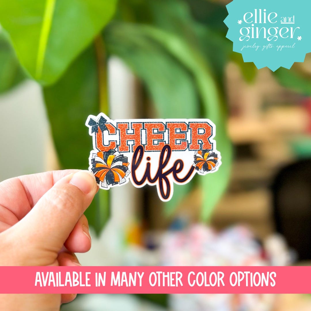 Cheer Fly Sticker Cheer Life Sticker | Cheerleader Pompom Sticker | Glossy Water ...