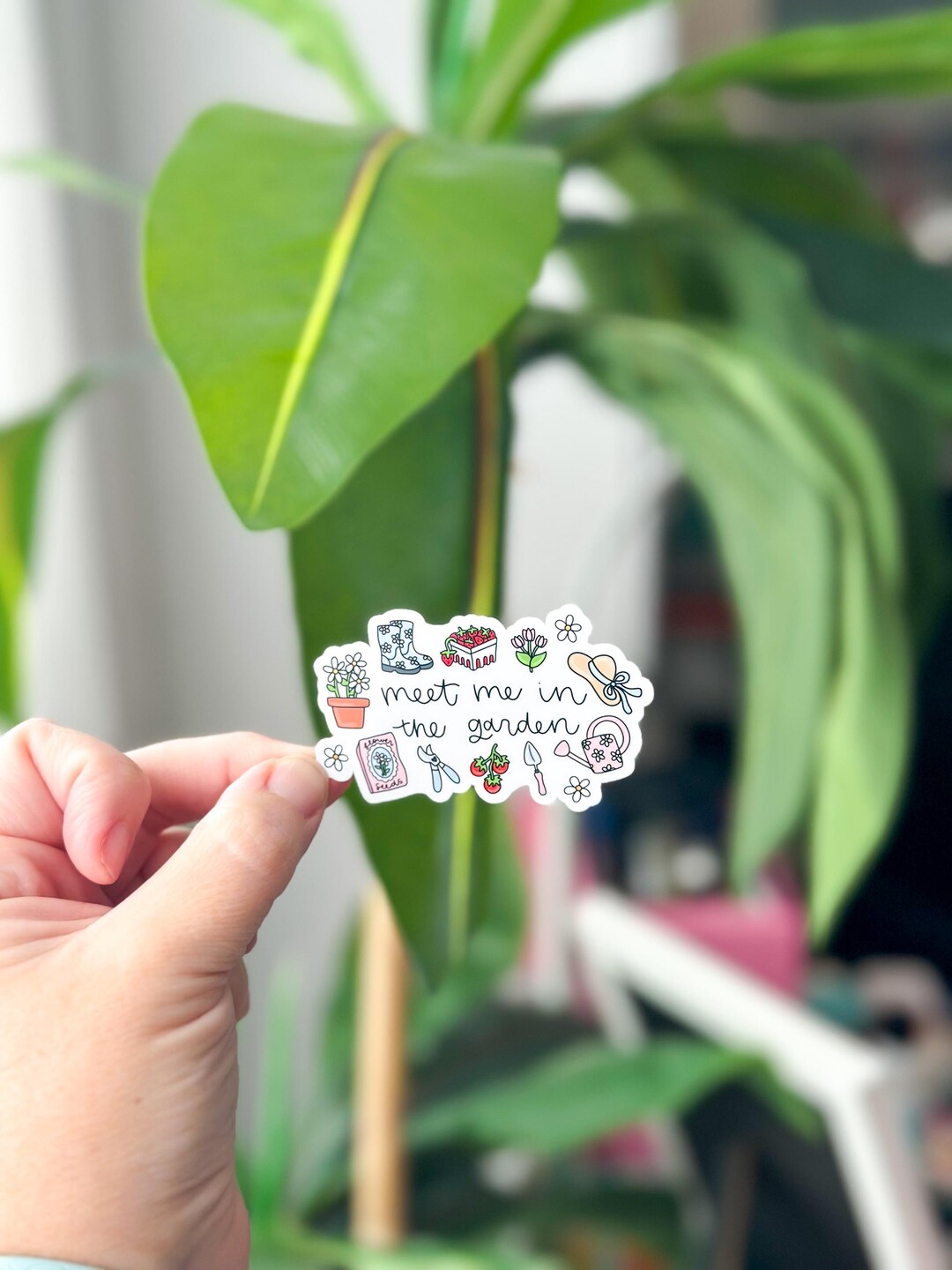 Meet Me in the Garden Sticker | Cute Gardening Hobby Sticker | Glossy ...