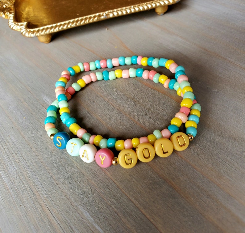 Stay Gold Bracelet Stack Beaded Bracelet Bracelet the Etsy