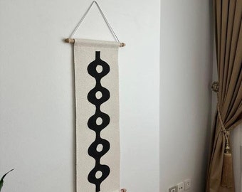 Handwoven Wall hanging, Kilim Rug, Boho Wall Hanging Rug, Black Rug, Large wall art, Handwoven Rug, framed tapestry, Black wall hanging