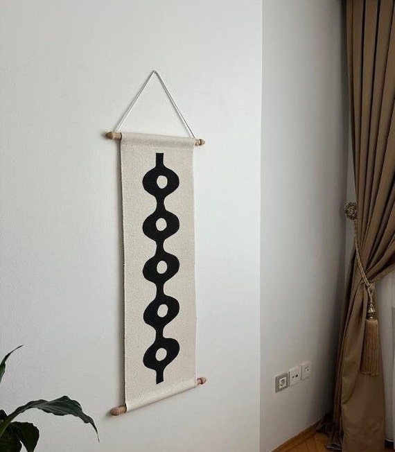 Handwoven Wall hanging, Kilim Rug, Boho Wall Hanging Rug, Black Rug, Large wall art, Handwoven Rug, framed tapestry, Black wall hanging