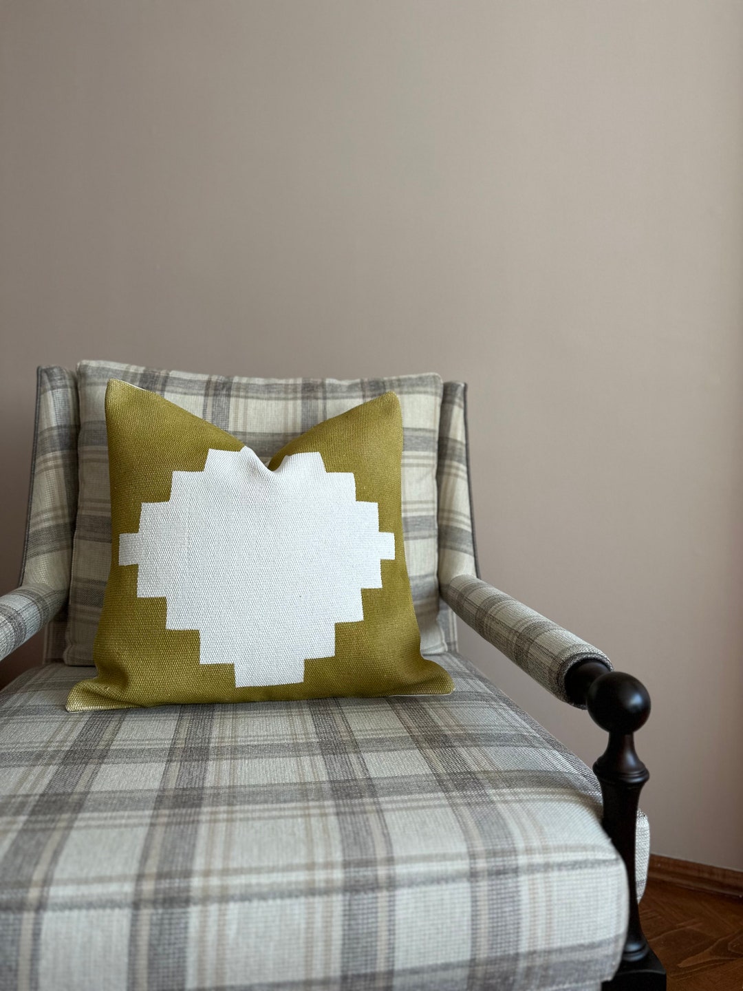 20x20 Mustard Yellow Pillow Case, Throw Pillow,turkish Kilim Pillow