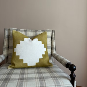 20x20 Mustard Yellow Pillow Case, Throw Pillow,Turkish Kilim Pillow, Striped Pillow, Home Decor, Decorative Pillow, Modern Pillow,