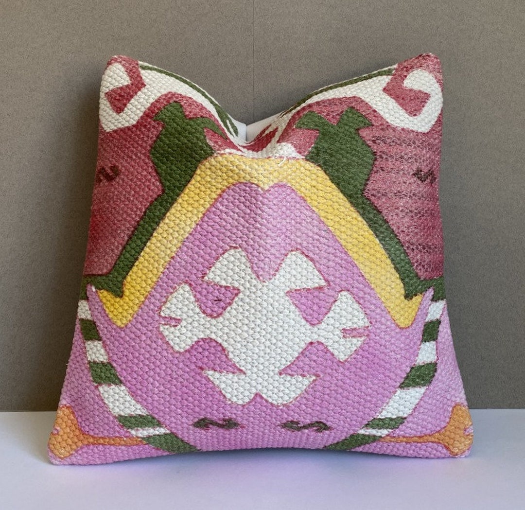 Kilim Pillow Cover, Boho Pillow Case, Christmas Gift for Man, Turkish
