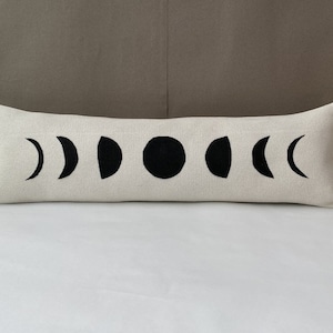 Almohada lumbar extra larga, almohada africana, almohada de tela de barro blanca, funda de almohada blanca y negra, 10 x 36 pulgadas, 90 x 27 cm, almohada de granja