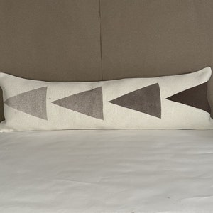 Velvet coton  Lumbar, Pillow Cover, Lumbar Black and White Pillow Cover, Extra Long Lumbar Pillow for bed, Beige and black long pillow