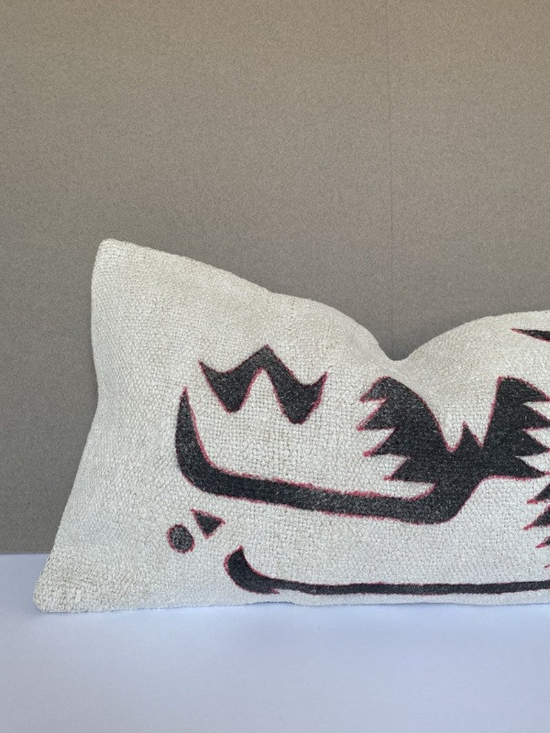 12X24 inch,60x30 cm,Pillow cover.Homedecor pillow,kilim pillow Painted Hemp cushion cover Hand made Decorative Pillow Hemp pillow cover