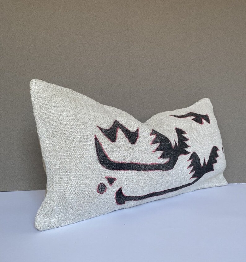 12X24 inch,60x30 cm,Pillow cover.Homedecor pillow,kilim pillow Painted Hemp cushion cover Hand made Decorative Pillow Hemp pillow cover