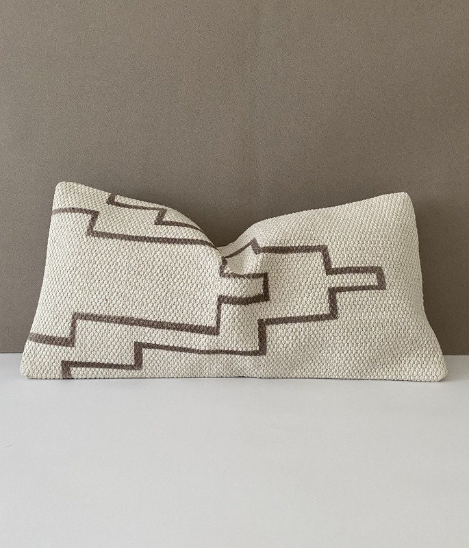 Decorative Pillow, Hand made, Hemp pillow cover, Painted Hemp cushion cover ,12X24 inch,30x60 cm,Pillow cover.Homedecor pillow,kilim pillow