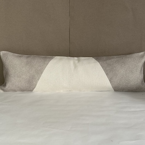 Velvet coton  Lumbar, Pillow Cover, Lumbar Black and White Pillow Cover, Extra Long Lumbar Pillow for bed, Beige and black long pillow
