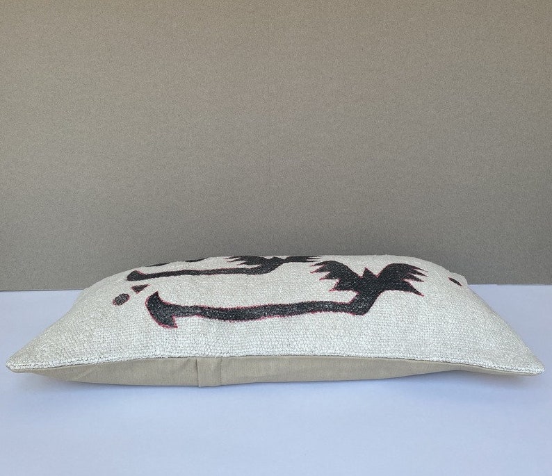 12X24 inch,60x30 cm,Pillow cover.Homedecor pillow,kilim pillow Painted Hemp cushion cover Hand made Decorative Pillow Hemp pillow cover