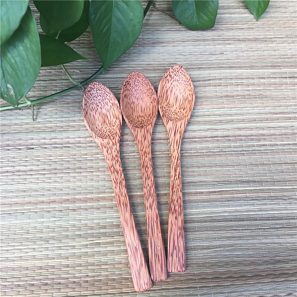 Coconut Wood Spoons for Dessert Bowl Unique Gift Birthday Gift Sustainable Eco Friendly Smoothie Acai Bowl Wooden organic Spoon