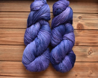Amethyst: Hand-dyed, Merino Wool Superwash Sock Yarn. Tonal purple yarn. Lavender yarn. Pastel purple. Knitting. Crochet. Semi-solid yarn.